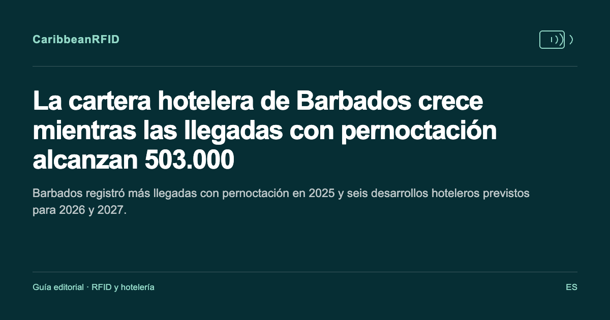 La cartera hotelera de Barbados crece mientras las llegadas con pernoctación alcanzan 503.000